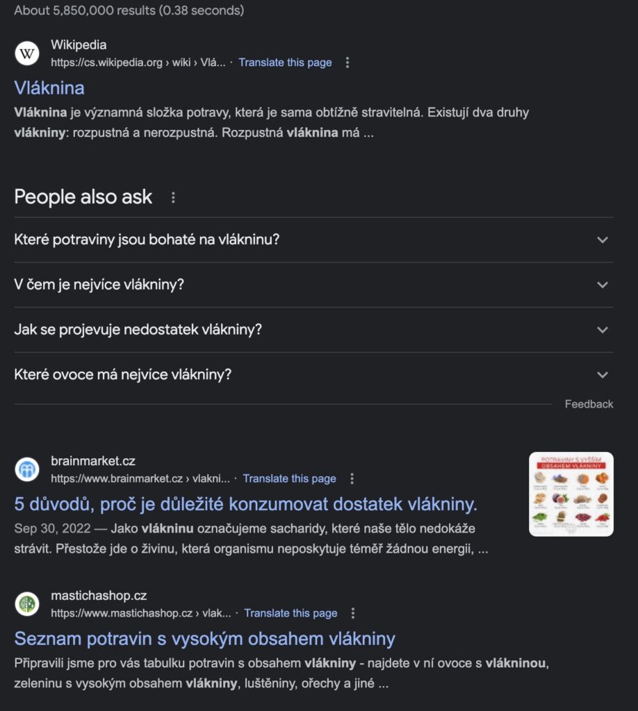 Nesmysly o vláknině na českém internetu